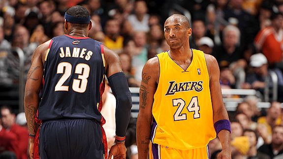 kobe bryant and lebron james. Lebron James is a free agent